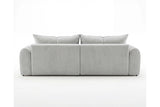Designer Ecksofa Corso in Samt mit Schlaffunktion & Stauraum – Hellgrau – Links