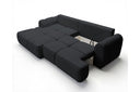 Designer Ecksofa Corso in Samt mit Schlaffunktion & Stauraum – Schwarz – Links