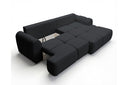 Designer Ecksofa Corso in Samt mit Schlaffunktion & Stauraum – Schwarz – Rechts