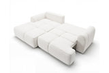 Designer Ecksofa Corso in Samt mit Schlaffunktion & Stauraum – Weiß – Links