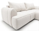 Designer Ecksofa Corso in Samt mit Schlaffunktion & Stauraum – Weiß – Rechts