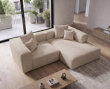 Designer Ecksofa Reno in Bouclé – Beige – Rechts