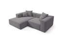 Designer Ecksofa Reno in Bouclé – Grau – Links
