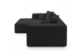 Designer Ecksofa Reno in Bouclé – Anthrazit – Links