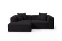 Designer Ecksofa Reno in Bouclé – Anthrazit – Links