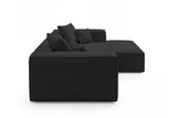 Designer Ecksofa Reno in Bouclé – Anthrazit – Rechts