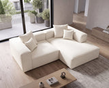 Designer Ecksofa Reno in Bouclé – Weiß – Rechts