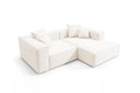 Designer Ecksofa Reno in Bouclé – Weiß – Rechts