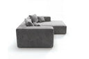 Designer Ecksofa Reno in Samt – Grau – Rechts