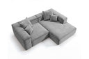 Designer Ecksofa Reno in Samt – Grau – Rechts