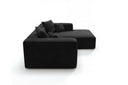 Designer Ecksofa Reno in Samt – Schwarz – Rechts