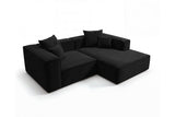 Designer Ecksofa Reno in Samt – Schwarz – Rechts