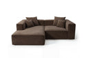 Designer Ecksofa Reno in Samt – Braun – Links
