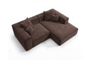 Designer Ecksofa Reno in Samt – Braun – Rechts