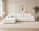 Designer Ecksofa Vanto in Bouclé – Weiß – Links