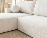Designer Ecksofa Vanto in Bouclé – Weiß – Links