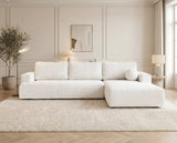 Designer Ecksofa Vanto in Bouclé – Weiß – Rechts