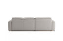 Designer Ecksofa Tino in Strukturstoff – Hellgrau – Links