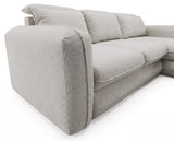 Designer Ecksofa Tino in Strukturstoff – Hellgrau – Rechts