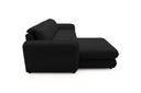 Designer Ecksofa Tino in Strukturstoff – Schwarz – Links
