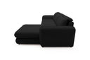 Designer Ecksofa Tino in Strukturstoff – Schwarz – Rechts