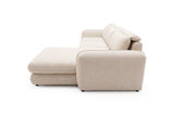 Designer Ecksofa Tino in Strukturstoff – Weiß – Rechts
