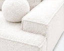 Designer 3 Sitzer Sofa Mira in Bouclé mit Schlaffunktion & Stauraum – Weiß