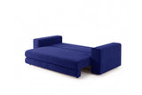 Designer 3 Sitzer Sofa Nilo in Samt mit Schlaffunktion & Stauraum – Blau