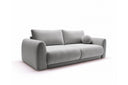 Designer 3 Sitzer Sofa Nora in Samt mit Schlaffunktion & Stauraum – Grau