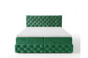 Boxspringbett Castella Samt mit Stauraum – Grün