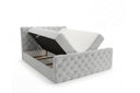 Boxspringbett Adora Samt mit Stauraum – Hellgrau