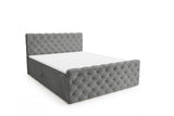 Boxspringbett Adora Samt mit Stauraum – Grau