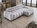 Designer Ecksofa Amalfi in Samt mit elektrischer Sitzerweiterung