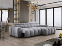 Designer Ecksofa Amalfi in Samt mit elektrischer Sitzerweiterung