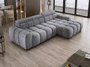 Designer Ecksofa Amalfi in Samt mit elektrischer Sitzerweiterung