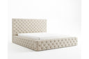 Designer Polsterbett Siena in Samt – Beige