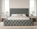 Designer Polsterbett Siena in Samt – Grau