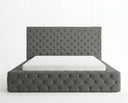 Designer Polsterbett Siena in Samt – Grau