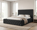 Designer Polsterbett Siena in Samt – Schwarz