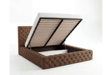Designer Polsterbett Siena in Samt – Braun