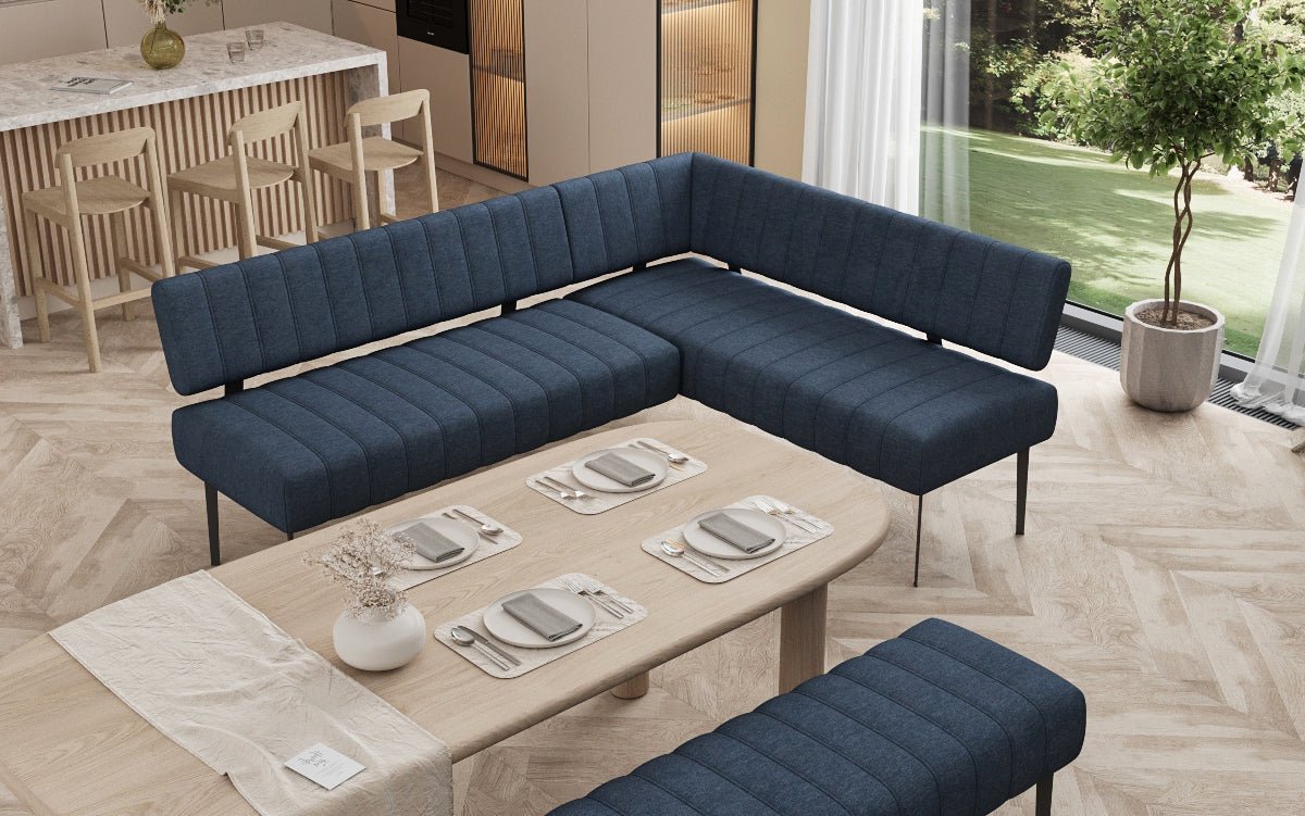 Gepolsterte Essbank Montero aus robustem Stoff mit Metallbeinen