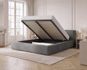 Designer Polsterbett Theo in Cord mit Stauraum – Grau