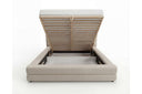 Designer Polsterbett Velia in Samt mit Stauraum – Beige