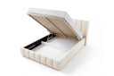 Designer Polsterbett Viola in Samt – Beige
