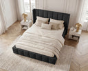 Designer Polsterbett Viola in Samt – Schwarz