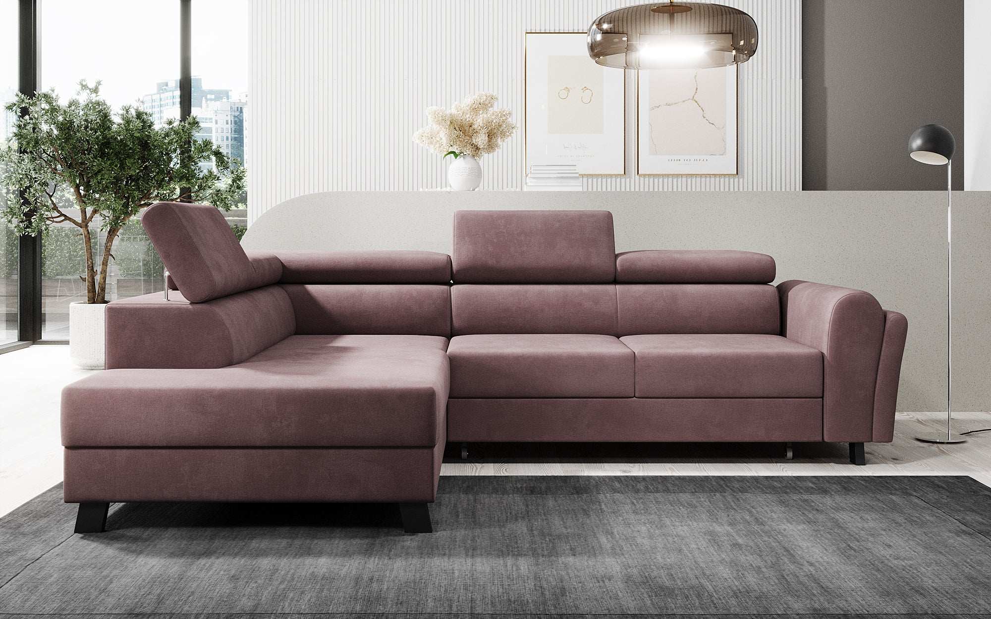 Designer Sofa Kira mit Schlaf- und Klappfunktion