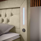 Boxspringbett Charme mit LED, USB und Stauraum (4 Schubladen) - Luxusbetten24