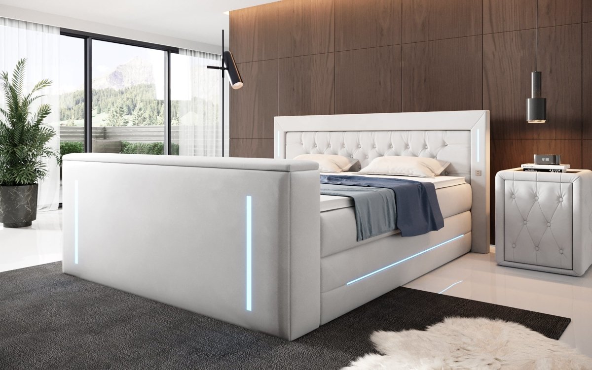 Boxspringbett Divalo mit TV Lift und Stauraum - Luxusbetten24