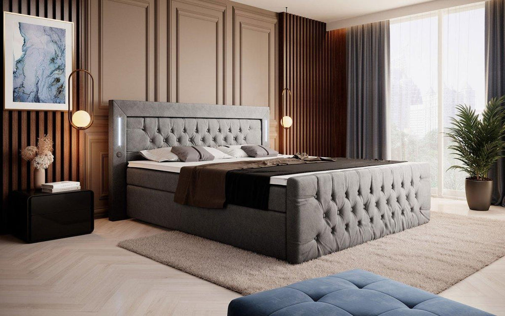 Boxspringbett Elegance mit LED, USB und Stauraum