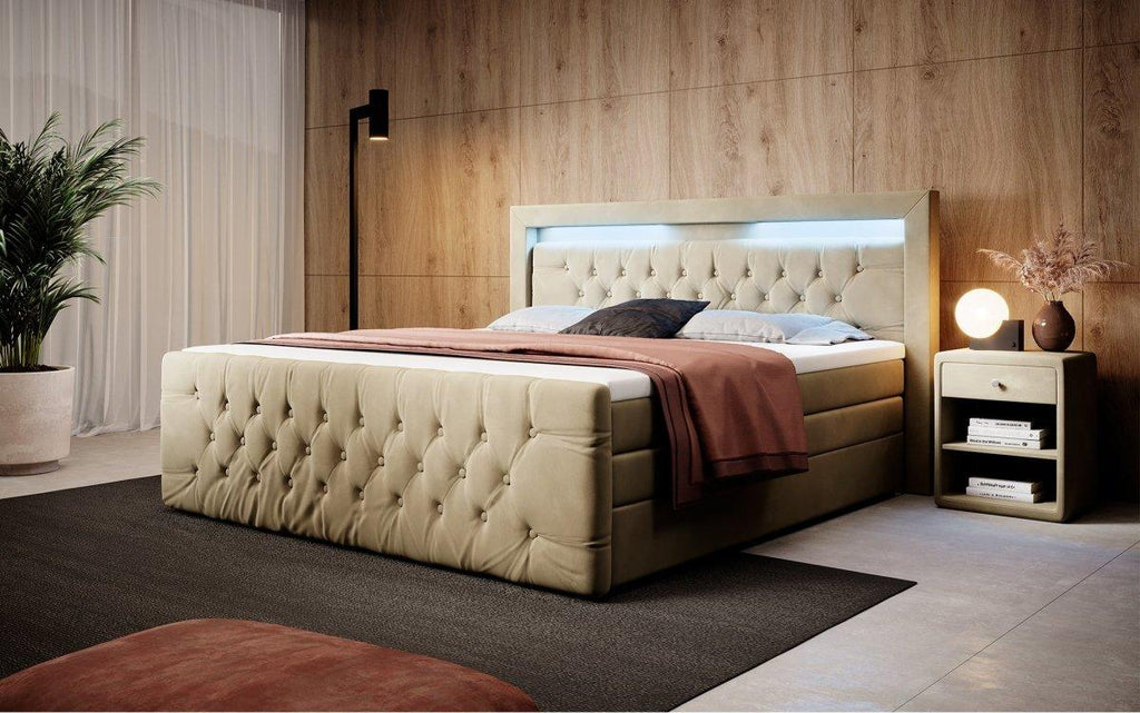 Boxspringbett Gloria mit LED und Stauraum